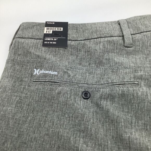 Hurley Mens Phantom Modern Fit Shorts Grey Size 32 (Actual 34) NWT - Picture 5 of 13